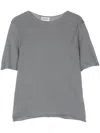 Mrz Short Sleeved Virgin Wool Crew-neck Sweater In Gray