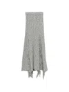 Mrz Cotton Long Skirt In Gray