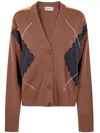 Mrz Argyle-pattern Cardigan In Brown