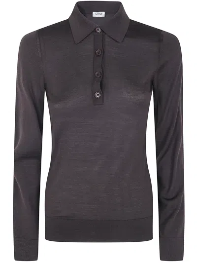 Mrz Long Sleeves Polo Neck Sweater In Brown