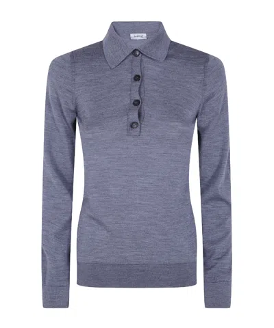 Mrz Long Sleeves Polo Neck Sweater In Blue