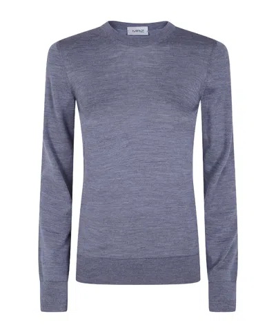 Mrz T-shirt Long Sleeves Round Neck In Blue