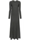 Mrz Lurex Flared Dress In Grau