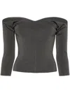 Mrz Lurex Knitted Top In Grey