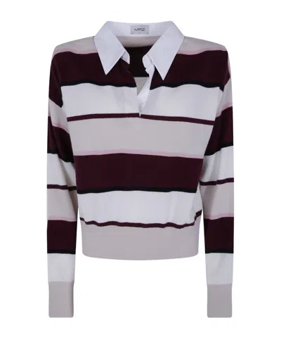 Mrz Oversized Long Sleeves Polo Neck Sweater In White