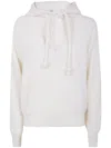 Mrz Ribbed Wool Hoodie In White