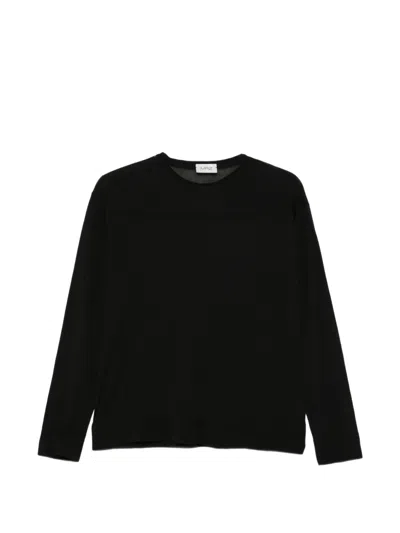 Mrz Piped-trim Crew-neck Top In Black