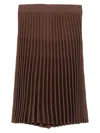 Mrz Pleated Knit Skirt In Brown