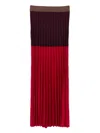 Mrz Pleated Ribbed Skirt In Brown