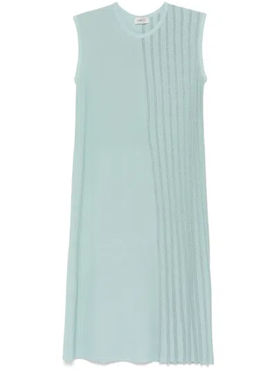 Mrz Plissé-detailed Mini Dress In Green