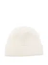 Mrz Ribbed Cashmere Beanie Hat In White
