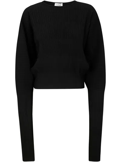 Mrz Parisienne Over-shoulder Sleeves Sweater In Black
