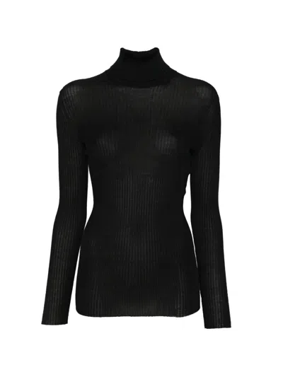 Mrz Ribbed Roll-neck Sweater In Black