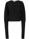 Mrz Parisienne Over-shoulder Sleeves Sweater In Black