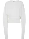 Mrz Parisienne Over-shoulder Sleeves Sweater In White