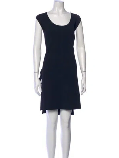 Pre-owned Mrz Scoop Neck Knee-length Dress In Blue