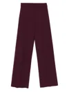 Mrz Seam Detail Wool Trousers In Burgundy