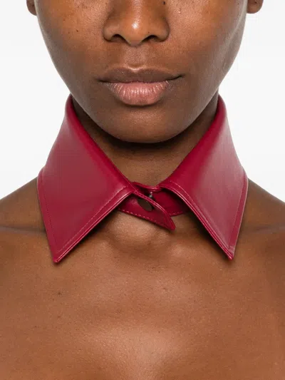 Mrz Snap-button-fastening Collar In Red