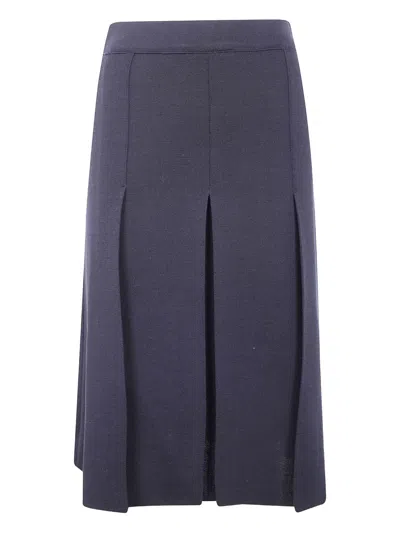 MRZ SPLIT-FRONT WOOL MIDI SKIRT