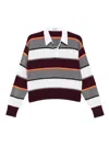Mrz Striped Polo Top In Gray