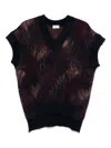 Mrz V-neck Sleeveless Gilet In Multi