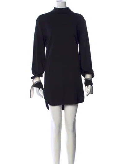 Pre-owned Mrz Virgin Wool Mini Dress In Black