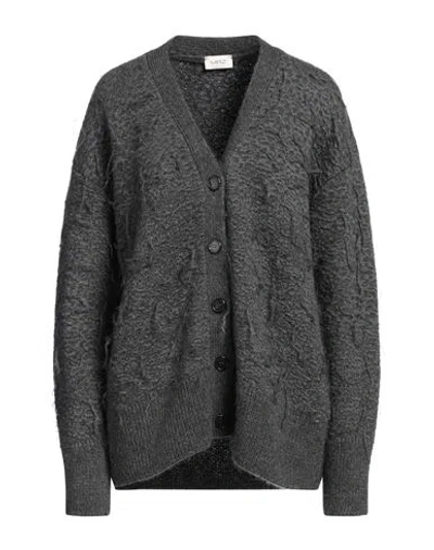 Mrz Woman Cardigan Lead Size Xs Virgin Wool, Mohair Wool, Cashmere, Polyamide, Wool In Black