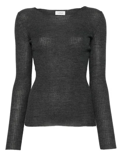Mrz Wool Crewneck Sweater In Gray