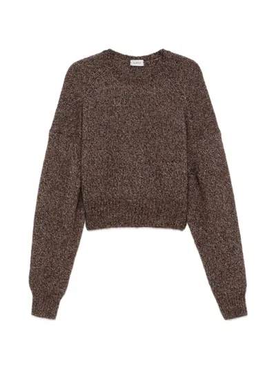 Mrz Wool Blend Crewneck Sweater In Brown