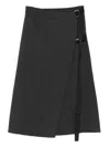 Mrz Buckle-fastening Wrap Midi Skirt In Black