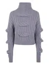 Mrz 3d Braid High Neck Sweater Clothing In Gray