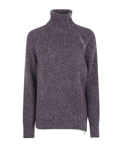 Mrz Zip Turtleneck Sweater In Gray