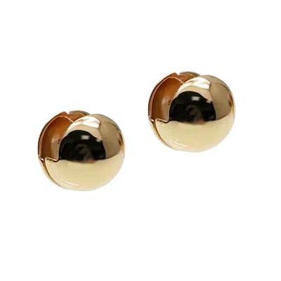 Ms. Donna Women's Ball Shape Gold Plated Sterling Sterling Silver Earrings