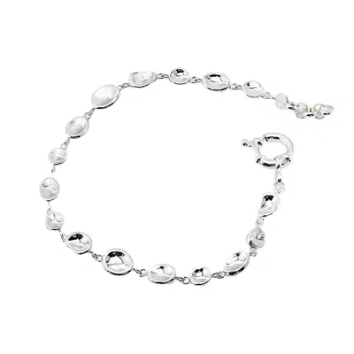 Ms. Donna Women's Bean Shaped Sterling Silver Chain Bracelet