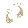 Ms. Donna Women's Bohemian Gold Plated Sterling Silver Moon Shaped Earrings