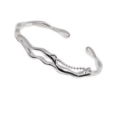 Ms. Donna Women's Branch Shaped Sterling Silver Adjustable Bangle