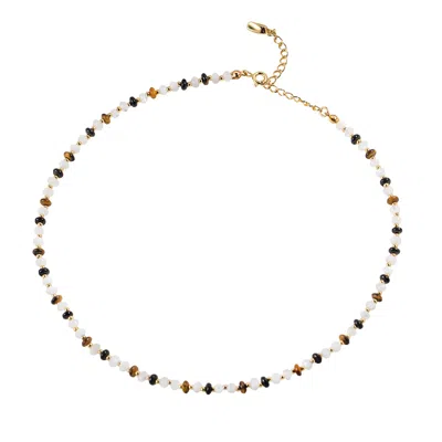 Ms. Donna Women's Brown Tigereye Gemstone Mixed Necklace