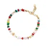 Ms. Donna Women's Colorful Gemstone With Pearls Gold Bracelet