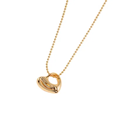 Ms. Donna Women's Gold Elegant Heart Pendant Silver Necklace