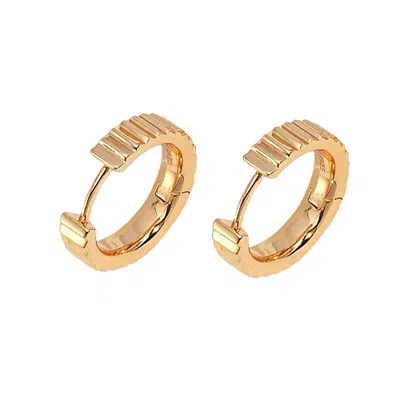 Ms. Donna Women's Gold Plated Sterling Silver Minimalist Huggie Earrings
