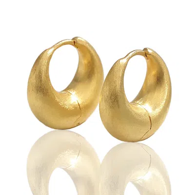 Ms. Donna Women's Moon Shape Gold Hoop Earrings