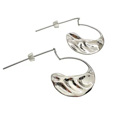 Ms. Donna Women's Semicircle Sterling Silver Earrings