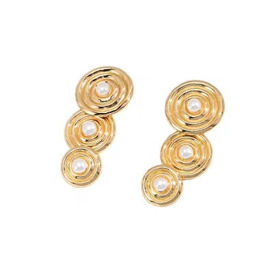 Ms. Donna Women's Vintage Style Gold Plated Silver Earrings