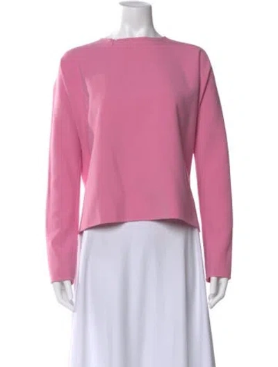 Pre-owned Ms Min Crew Neck Long Sleeve Top In Pink