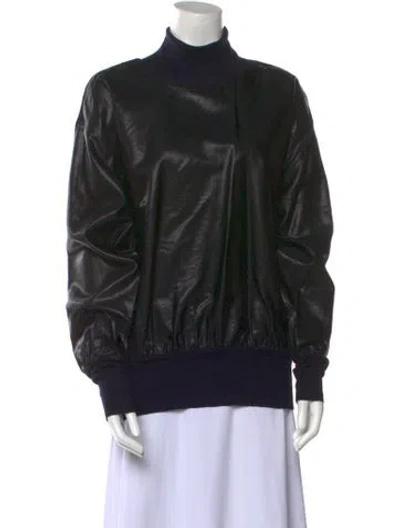 Pre-owned Ms Min Mock Neck Long Sleeve Sweatshirt In Black