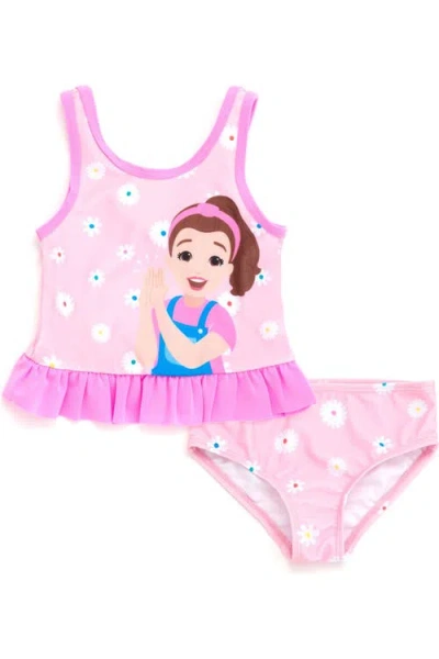 Ms. Rachel Kids'  Swimwear 2-piece Tankini And Bikini Bottom Set In Ms Rachel Pink Daisy