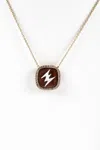 Msb Cameo Msb Womens 9kt Yellow Gold Diamond Lightening Bolt Cameo Pendant Necklace In Gold