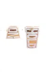 Msb Cameo Womens On Hold 18k Gold Dangle Mono Earring Multicolor In Multi