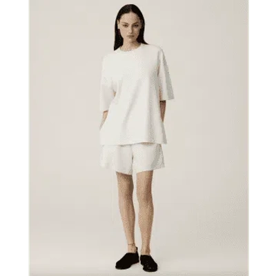 Msch Copenhagen Bessia Ima Q Sweat Shorts Turtledove In White