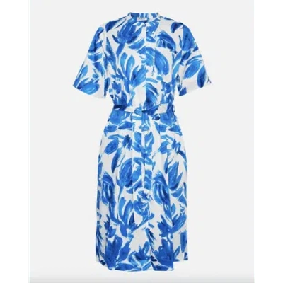 Msch Copenhagen Sinaia Diselle 2/4 Shirt Dress Blue Abstract